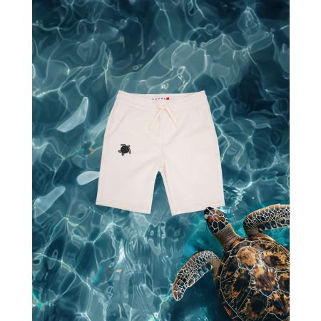 Szorty męskie Basic z żółwiem caretta - off white